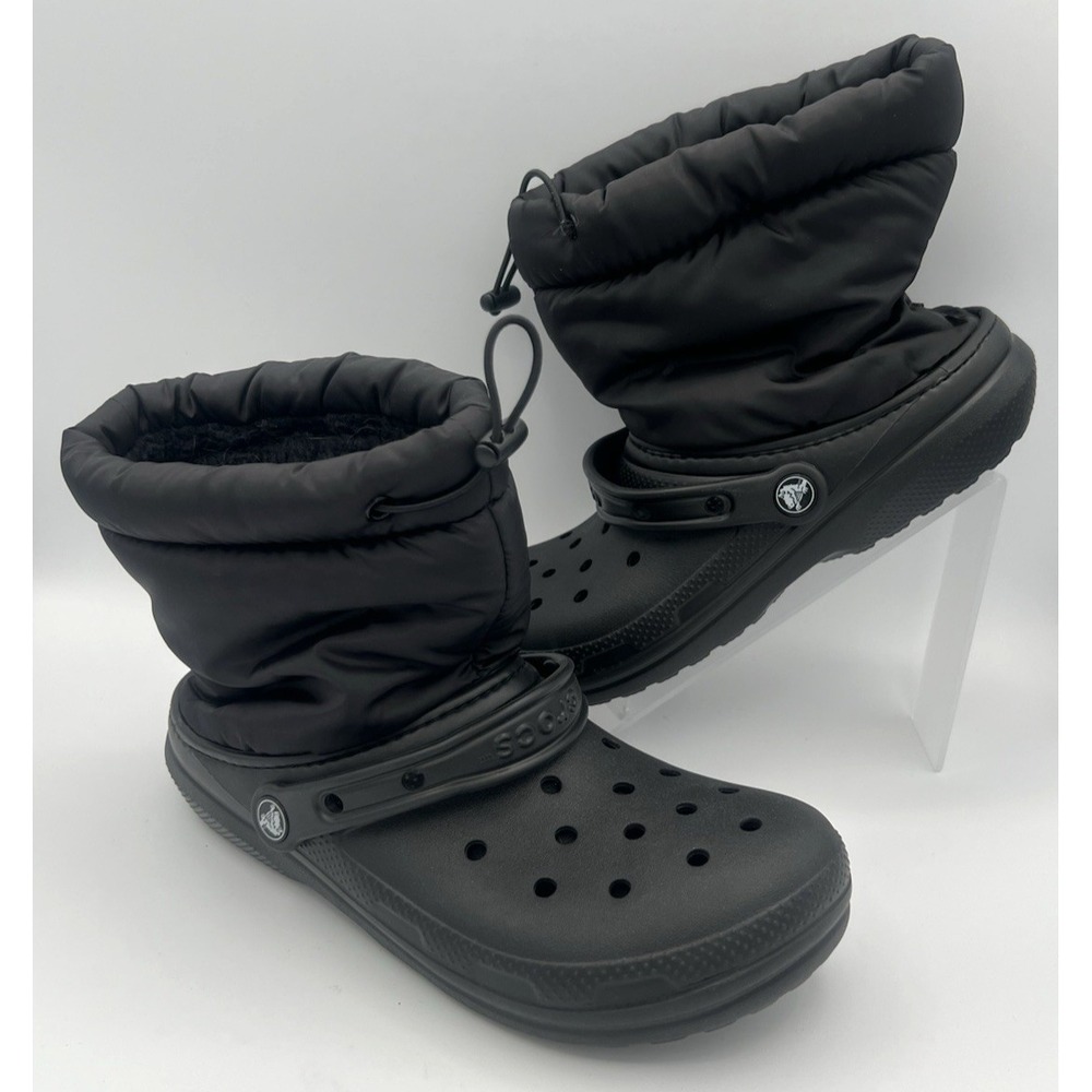 CROCS Classic Lined‎ Neo Puff Black Boots Insulated Women's Size 6 207940